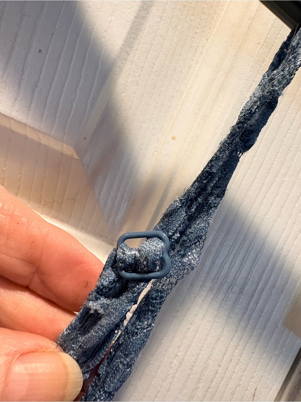 Urban Outfitters Slate Blue Floral Lace-Trim Asymmetric Slip romper - Picture 7 of 9